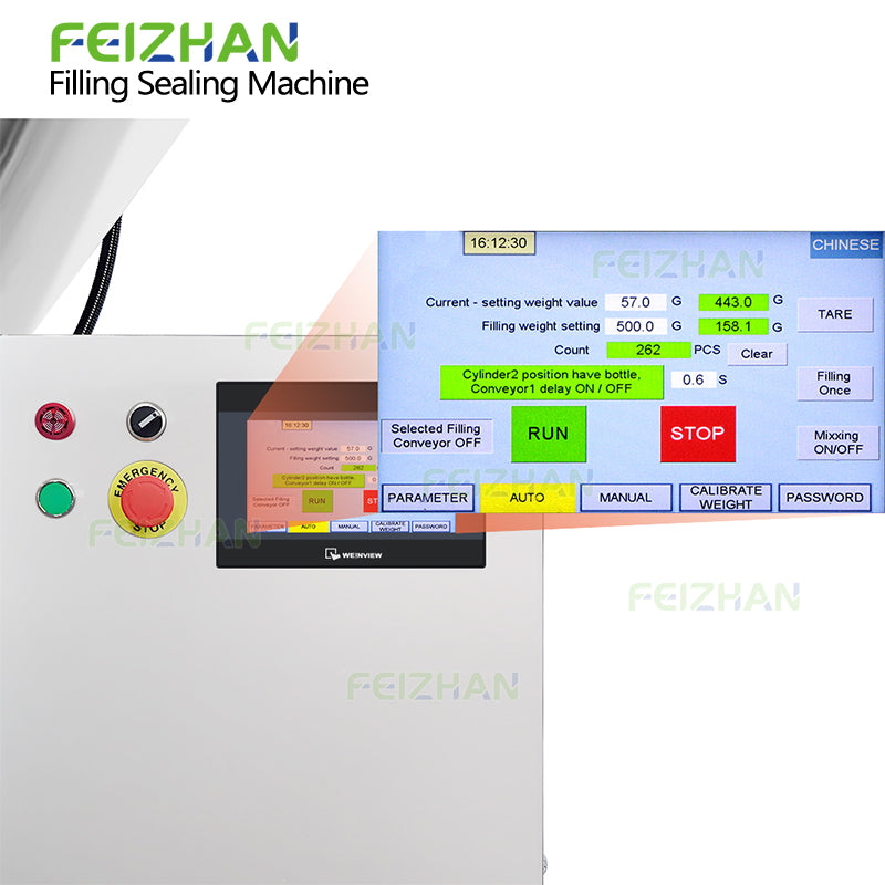 automatic puree cup filling and sealing line with control panel