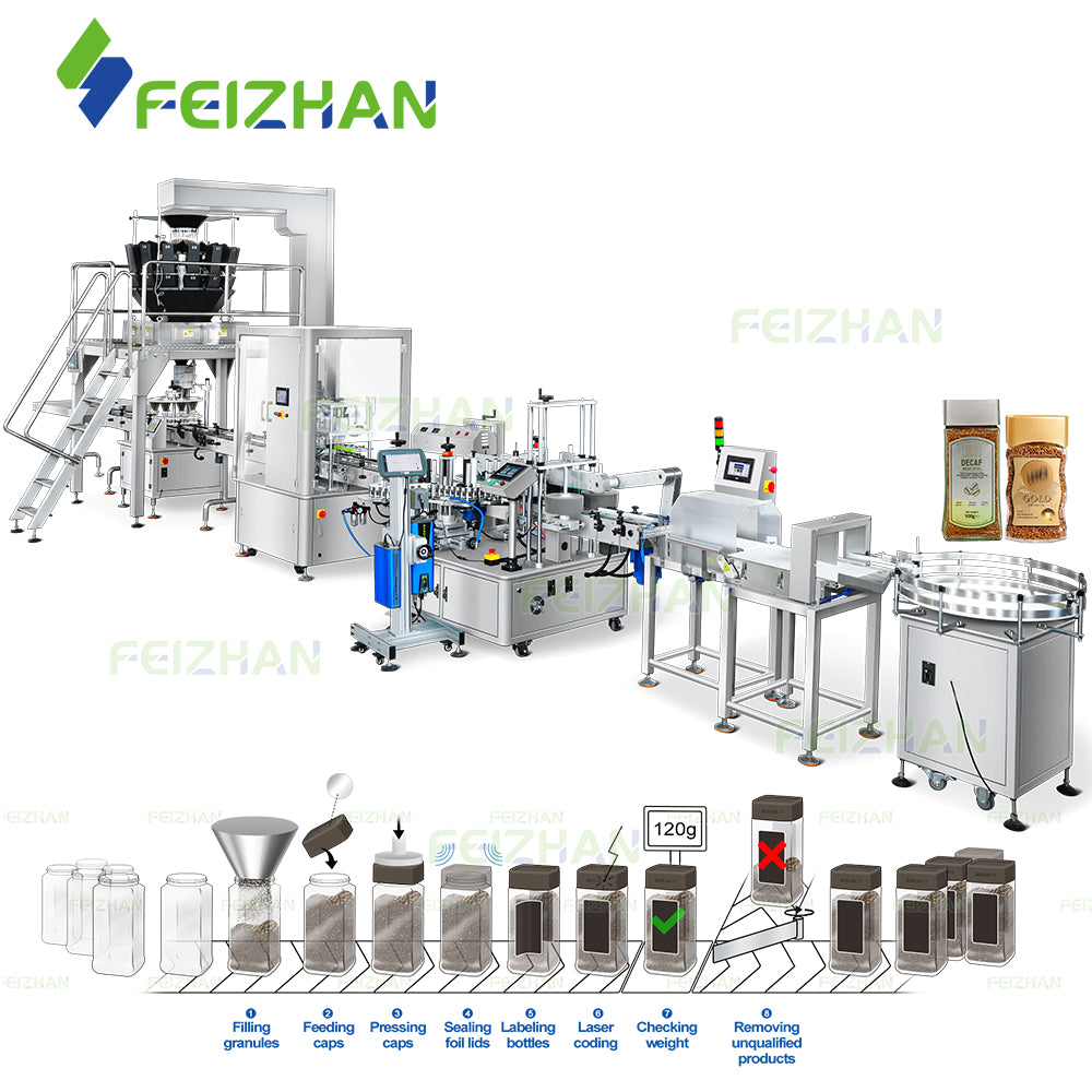 automatic powder and granule filling line for food