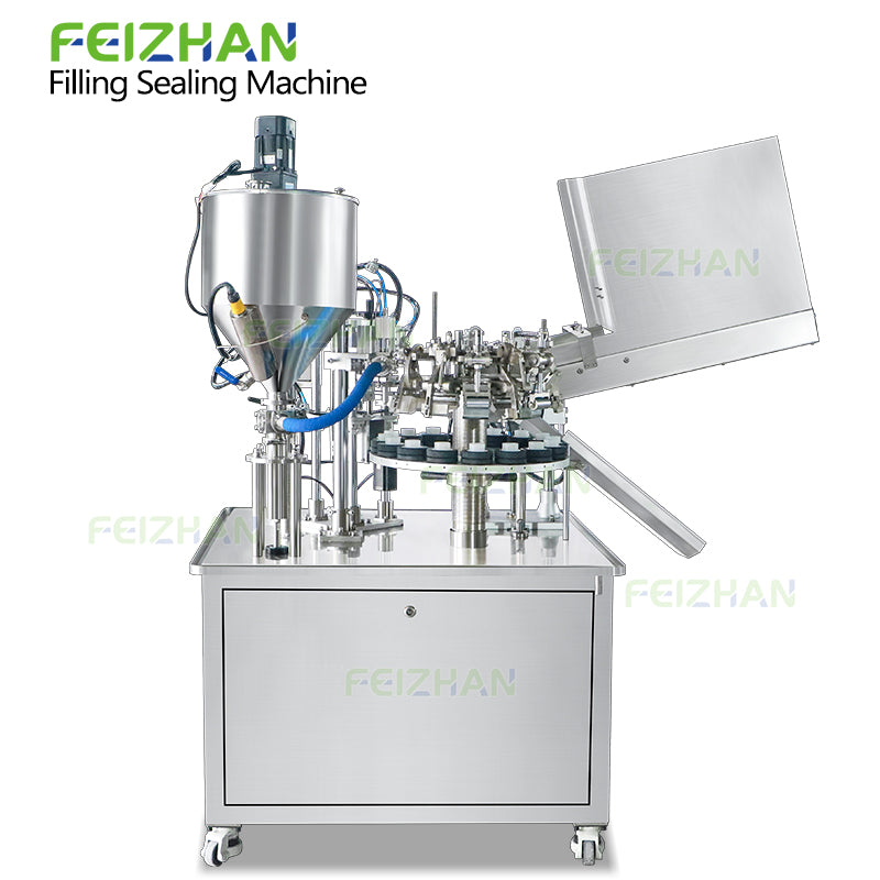 FEIZHAN automatic aluminum tube filling packaging machine with mixing & heating feeding hopper