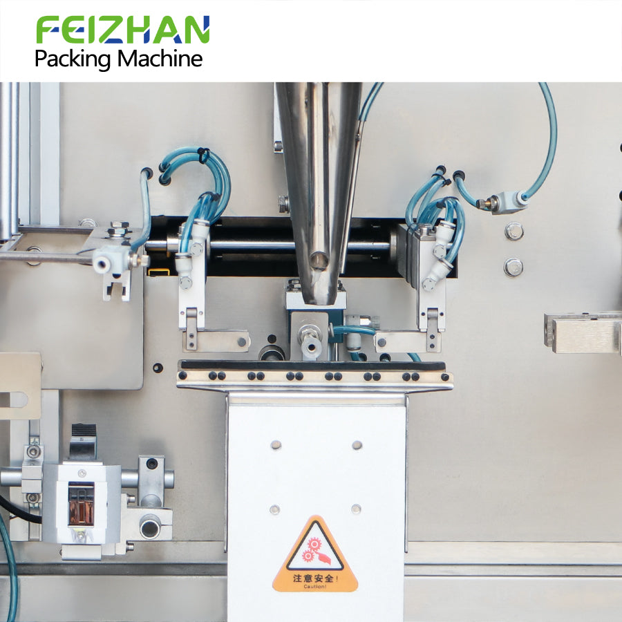 auger filling system of premade pouch filling and sealing machine