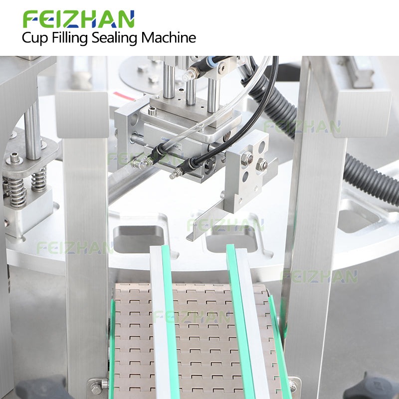 automatic outfeeding conveyor system of food cup filling machine