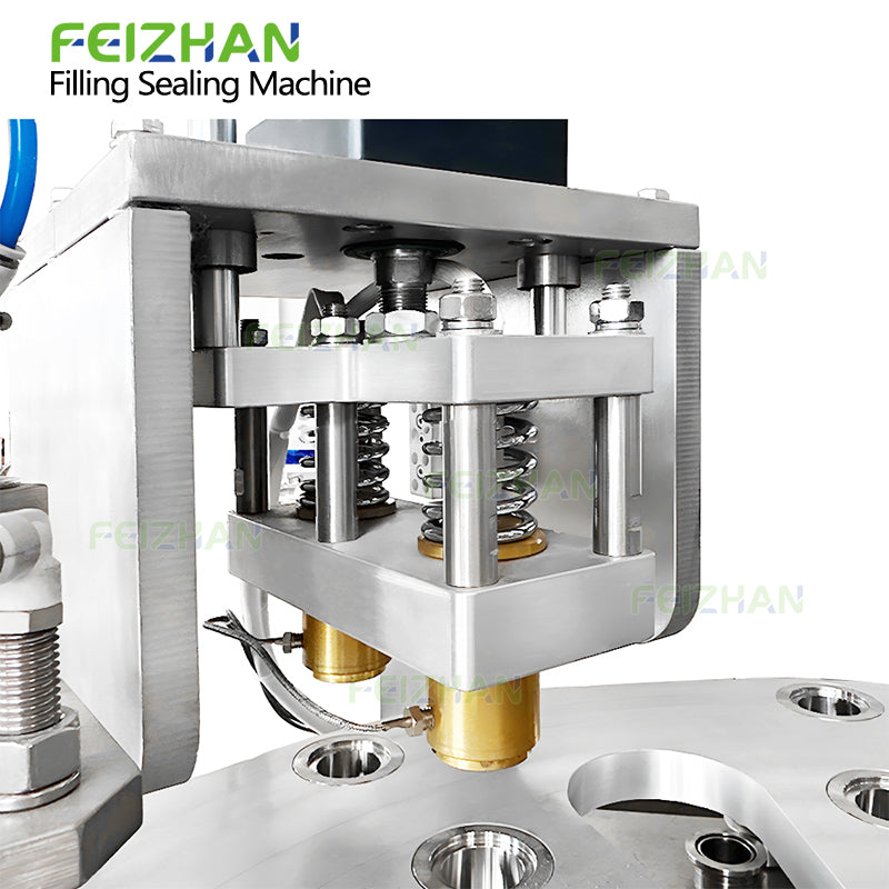 heat sealing system for coffee capsule filling and sealing machine