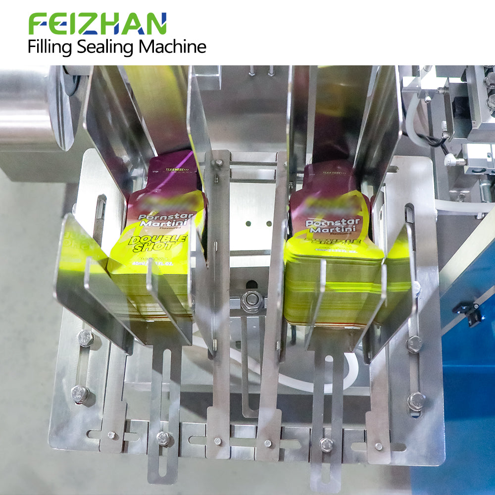 pouch feeding system of beverage pouch packing machine