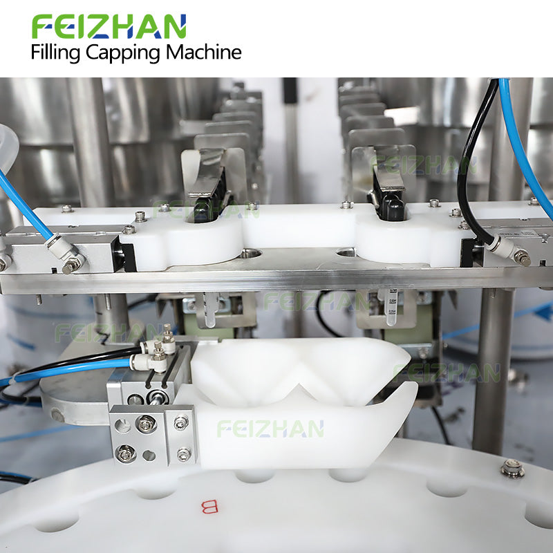 cap guiding system of edible oil dropper bottle filling machine