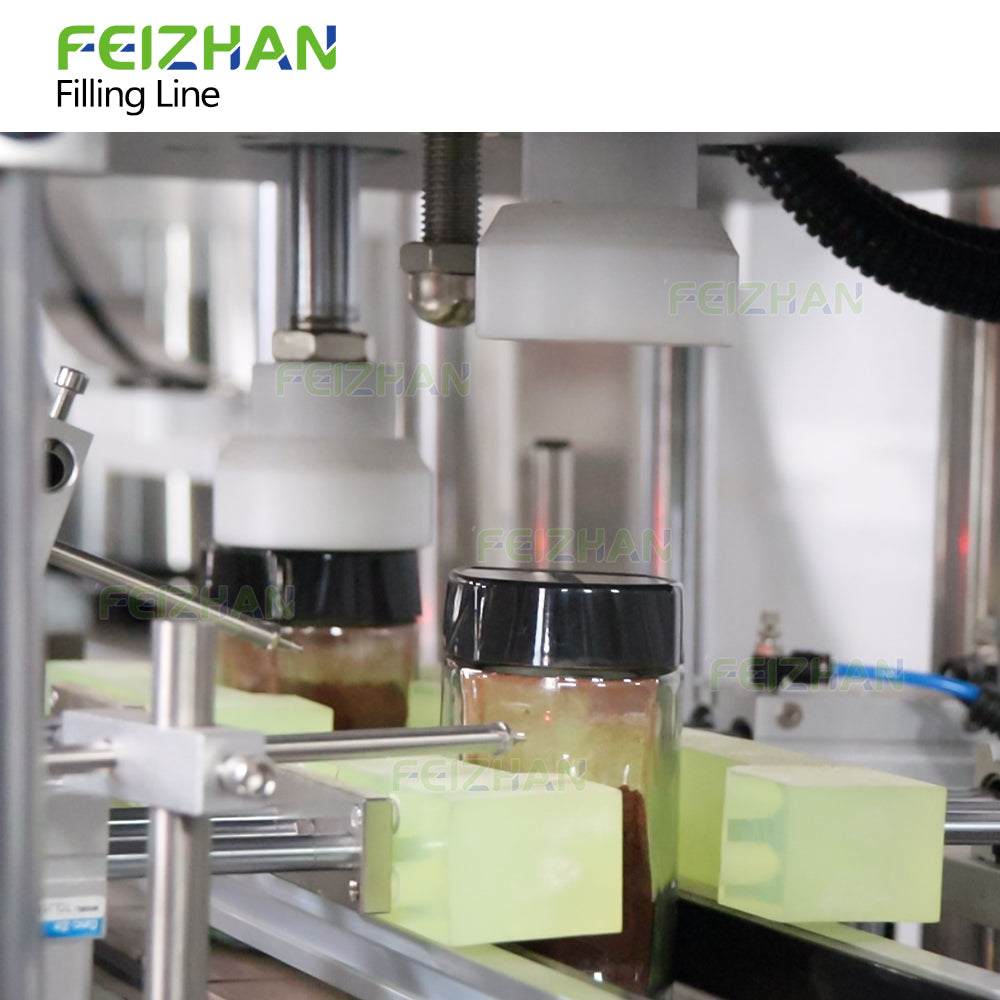 cap pressing structure of seasoning blend filling machine
