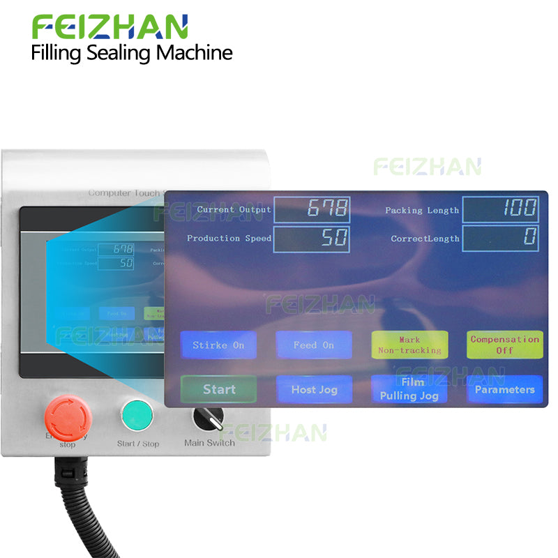 touchscreen control system of automatic candy sachet packaging machine