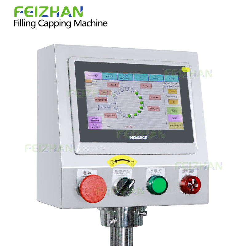 control panel of small bottle filling capping machine