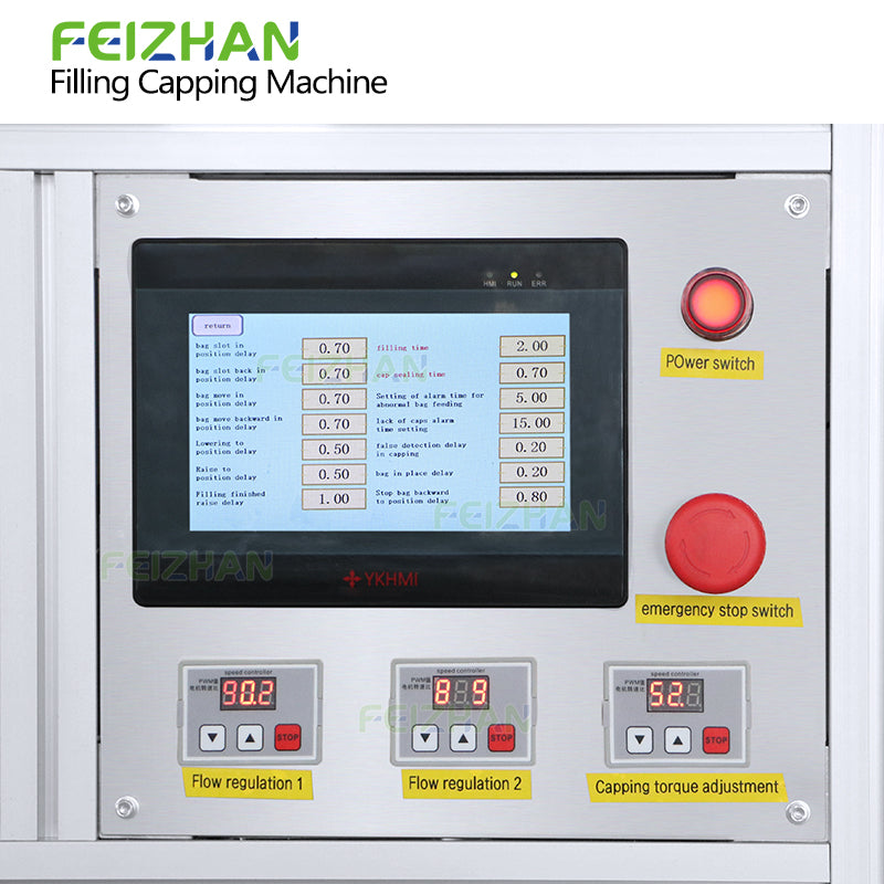 control panel of spout pouch filling machine for food 