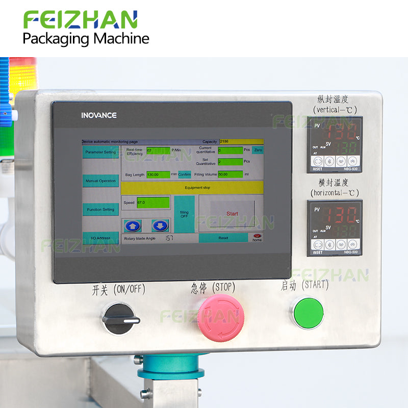 control panel of sauce packing machine