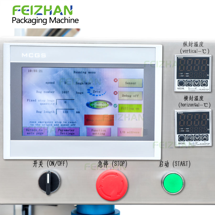 control panel of liquid paste filling sealing machine