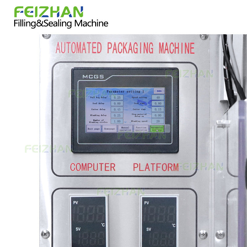 control panel of food powder packing machine