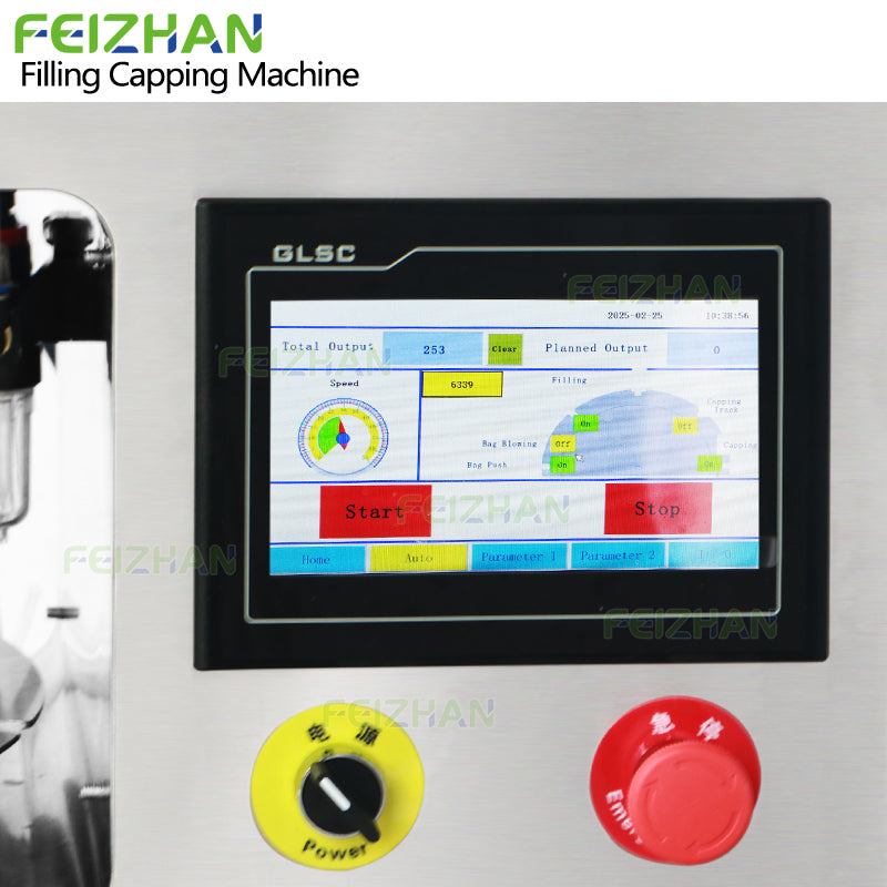 control panel of automatic spout pouch filling machine