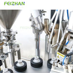 the piston pump diving filling nozzle of FEIZHAN plastic tube filling and sealing machine for mustard sauce