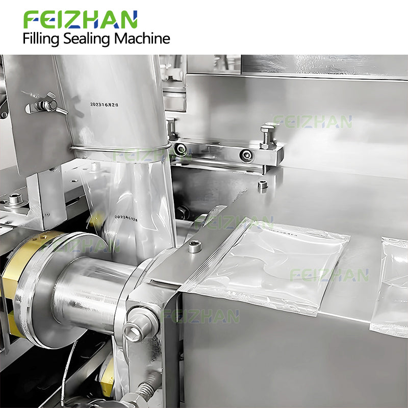 filling system of liquid and paste packaging machine