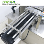 finished product outlet of food cup filling sealing machine for jelly