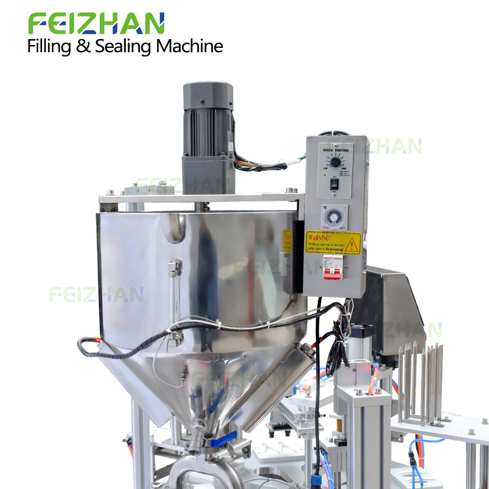 food grade heated mixing hopper of rotary honey spoon packing machine