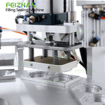 heat sealing system of preformed cup filling and sealing machine