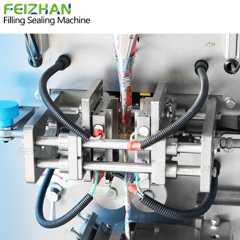heat sealing system of automatic powder sachet packing machine