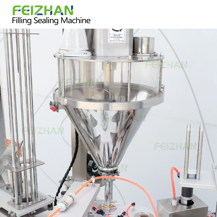 powder hopper with mixing system of K-cup capsules filling sealing machine