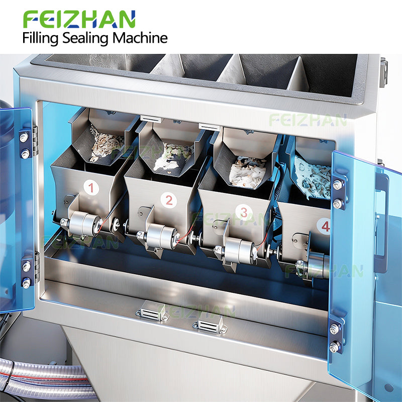 multi-head weighing structure of dried fruit packing machine