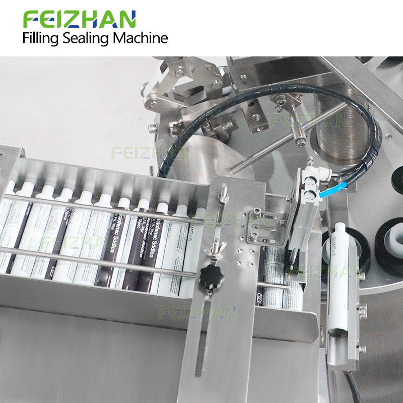 tube feeding system of FEIZHAN automatic food squeeze tube filling machine for chili paste  